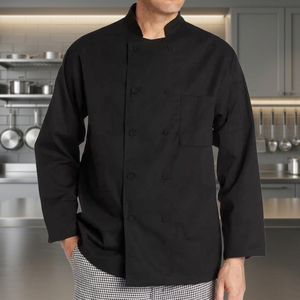 Veste de chef unisexe Stonefield Manufacturing à manches longues en polycoton tricoté, double boutonnage, uniforme de cuisine, restaurant, bar - Product Image 3