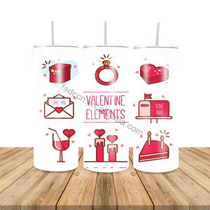 Venta caliente regalo <span class=keywords><strong>del</strong></span> día de San Valentín Taza de café impresa personalizada Tazas de acero inoxidable vaso con tapa y pajita - Product Image 3