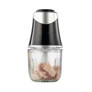 Food Grade Material Glass Bowl Design 500ML Manual Meat Mincer Guangdong Household Appliances Food Processor