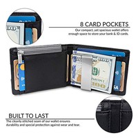 Grosir dompet pria pemblokir RFID kustom pemegang kartu kredit kulit ramping sederhana pria