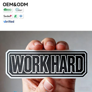 Autocollant personnalisé avec citation motivante, design rétro noir et blanc pour le branding de la remise en forme et les produits d'entrepreneurs - Product Image 1