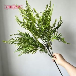 TH1587 Chermy Vente en gros de feuilles de <span class=keywords><strong>fougère</strong></span> artificielles, types variés, tiges de <span class=keywords><strong>fougère</strong></span> en plastique vertes pour la décoration de mariage, de fête, de remise de diplôme et de Noël - Product Image 6
