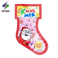 Imprimé personnalisé BOPP clair transparent triangle cône forme plastique pop-corn barbe à papa houppette emballage alimentaire sac pochette