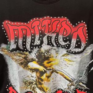 T-shirt Senza Maniche da <span class=keywords><strong>Uomo</strong></span> in Cotone 100% con Logo MIXED Emotions, Stampa Graffiti e Strass, Stile Streetwear - Product Image 3