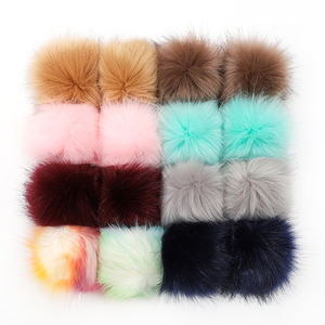 Nep Haarballen Haarbal Pom Pom Hoed Top Decoratie Diy Bal Faux Vos Bont Pompom Zachte Vrouwen Kind Cap Accessoires - Product Image 1