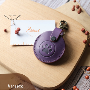 Porte-clés GSC avec empreintes de pattes d'animaux, étui rond pour clés, pendentif, porte-clés durable en cuir PU - Product Image 1