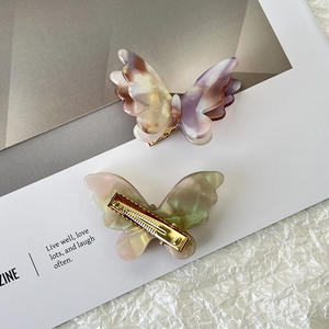 Pinza de Pelo de Mariposa de Doble Capa de Acetato Coreano, Accesorios para el Cabello para Niñas, para Fiestas y Uso Diario - Product Image 2