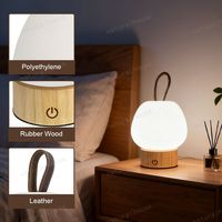 Lampe de table/bureau LED portable et élégante en bois avec recharge USB et câble de charge USB Type-C, idéale pour la vente en gros