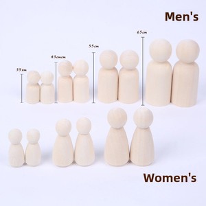 Figuras de Madera Pequeñas en Caja, Muñecos sin Terminar <span class=keywords><strong>He</strong></span> Mu para Hombres, Mujeres, Familiares y Niños, 50 Piezas por Caja - Product Image 2