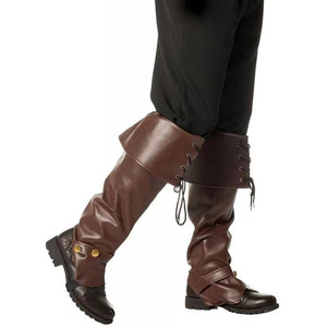 Armadura de Pierna Medieval Steampunk Samurai Knight, Espinilleras de PU, Protector de Espinilla Pirata, Polainas de Fantasía, Cubrebotas, Disfraz de Cosplay - Product Image 4