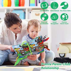 <span class=keywords><strong>Livre</strong></span> personnalisé en tissu pour bébé, queue 3d, doux, éducatif, précoce, sac Opp, unisexe Multi animaux, 100 - Product Image 3