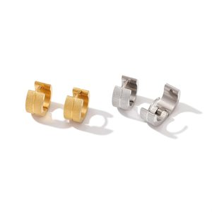 Orecchini a Cerchio Acero 6mm in Acciaio Inossidabile Oro e Argento, Gioielli alla Moda Unisex - Product Image 2