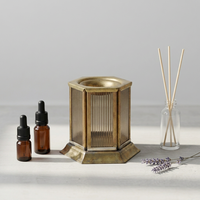 Nouveau diffuseur d'aromathérapie en verre côtelé et laiton pour la décoration, par les fabricants