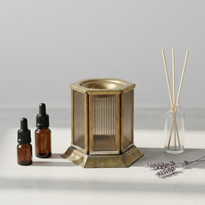 Manufacturers Latest Ribbed Glass Brass <b>Incense</b> <b>Burner</b> Aromatherapy Diffuser for Decoration - Product Image 5