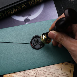 Tête de sceau à la cire de la série Dark, motif en cuivre squelettes de crânes en relief, pour la décoration de journal - Product Image 4