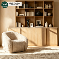 Fauteuil élégant pour salon, canapé individuel avec accoudoir cascade, mobilier d'intérieur, dossier enveloppant, structure en bois écologique pour villa et appartement