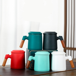 Bộ Lọc gốm thép không gỉ trà Tumbler với nắp và gỗ xử lý văn phòng <span class=keywords><strong>Mug</strong></span> - Product Image 2