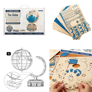 Robotime Rokr DIY Bois Artisanat Jouet ST002 Le <span class=keywords><strong>Globe</strong></span> Modèle <span class=keywords><strong>3D</strong></span> Puzzles En Bois Pour Adultes - Product Image 2