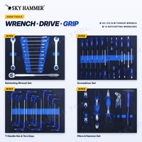 Ensemble d'outils de mécanicien 245 pièces avec chariot à outils roulant à 7 tiroirs, plateaux en mousse EVA, jeu de clés à douilles et clés dynamométriques, chariot à outils de garage