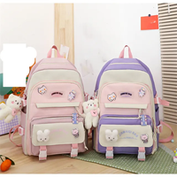 Nueva Mochila Escolar para Mujer, Estilo Ins, para Secundaria, Preparatoria y Primaria, con Cierre de Botones, para Tercero a Sexto Grado