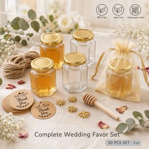 Pot en verre hexagonal de luxe transparent personnalisé avec couvercle pour miel et confiture – Prix usine - Product Image 6