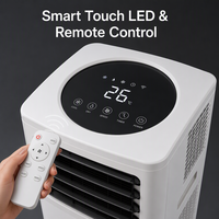 Aire Acondicionado Portátil Eléctrico con Control Remoto Infrarrojo Inteligente, Enfriamiento de Alta Eficiencia, Control de Temperatura Rápido, para Hotel