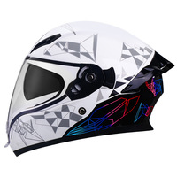 Casque de moto intégral unisexe SMR SMRAD999 avec visière large, certifié 3C, toutes saisons, avec port de boisson intégré, électrique