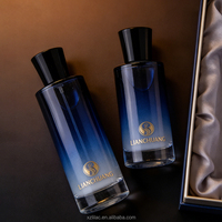 Flacon de parfum en verre dépoli rose dégradé de luxe, cylindre droit, logo personnalisé par estampage à chaud, flacon pulvérisateur cosmétique vide