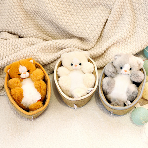 Cute Animal little <span class=keywords><strong>cat</strong></span> peluche bambole farcite giocattoli vividi con culla regali delicati per bambini - Product Image 4