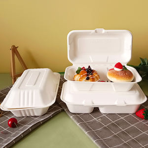 Bassage de cana-de-açúcar 100% biodegradável descartável caixa de cachorro-quente 9*6 polegadas Bassage de cana-de-açúcar pode levar recipiente de comida - Product Image 4