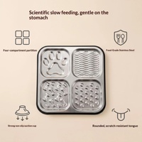 Tapis de léchage pour animaux de compagnie en acier inoxydable 304, antidérapant, pour l'alimentation lente des chats et des chiens, pour aliments pour chats, aliments pour chiens, yaourt