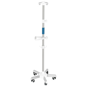 Support IV en acier inoxydable, hauteur réglable, avec boîte à médicaments, pour usage hospitalier et clinique - Product Image 1