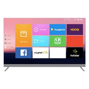 New Design Frameless 32 Inch UHD Panel Screen Television TV 32 Inch 4K Smart LED TV Silver Cabinet