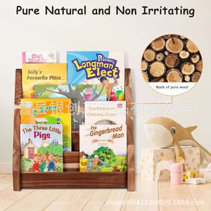 Wooden Children's Bookshelf <b>Tabletop</b> 4 Layers Durable <b>Storage</b> Rack For Kids Reading - Product Image 2