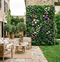 Mur végétal artificiel en tissu pour la décoration d'hôtels, vente en gros d'usine, plantes décoratives, murs de fleurs artificielles