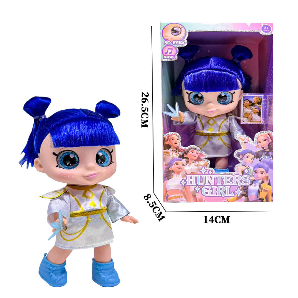 Cheveux bleus 10 pouces + arme (type musique)