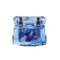 Glacière portable en LLDPE moderne rotomoulé à poignée orange, très vendue, 12 L, pour le camping, les canettes, les fruits et les boissons