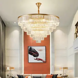 Modern Luxury Gold Large Ceiling Chandelier Nordic Living Room Hotel Crystal Chandeliers