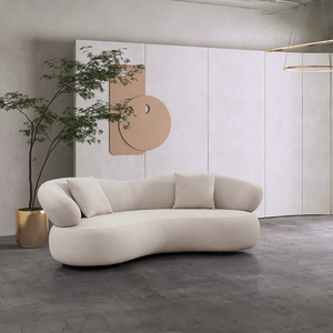 Juego de sofás modernos italianos para sala de estar, sofá de <span class=keywords><strong>tela</strong></span> <span class=keywords><strong>Beige</strong></span> con sofá otomano de 3 + 2 + 1 plazas, sofá seccional para Hotel y Villa - Product Image 2