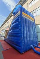 Toboggan aquatique gonflable commercial en PVC grand format avec piscine, motif palmier, pour usage commercial