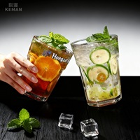 Mug à bière octogonal moderne réutilisable de grande capacité en verre pour boissons froides et mojitos – Vente en gros directe usine