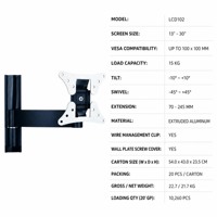 LCD102 DMP Aluminium Full Motion TV Wall Mount VESA 100x100 Braket Monitor Putar & Miring untuk TV & Monitor 13-30 Inch