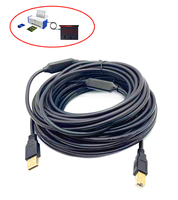 Kabel Printer USB 15M kecepatan tinggi, 2.0 kabel pemindai pria ke B Pria tembaga murni, kompatibel dengan komputer