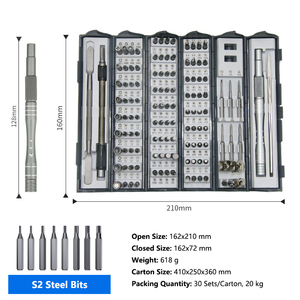 Set di Cacciaviti di Precisione 128 in 1 con Custodia Magnetica Tipo Libro per Assemblaggio di Attrezzature Industriali - Product Image 2