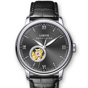 Montre-bracelet squelette automatique pour homme Vacherons LOBINNI, étanche, bracelet en cuir, cadran à aiguilles, grand cadran, Constantins - Product Image 2