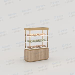 Kainice Présentoir à pain frais Armoire à plateaux en bois et métal pour pain grillé Pâtisserie Support à pain élégant avec haute visibilité - Product Image 5