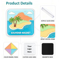 Aimant de réfrigérateur personnalisé en acrylique, verre, époxy, cristal, en forme de cœur, souvenir, logo personnalisé, cadeau de voyage