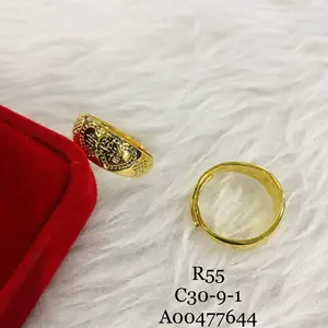 212 Xuping Perhiasan Grosir Arab Saudi Mewah Murah Mode 24K Berlapis Emas Cincin Kawin Pasangan