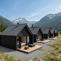 Maisons conteneurs de luxe en acier, aluminium et bois, maisons préfabriquées modulaires, chalets de montagne, maisons A-frame de luxe pour les stations balnéaires