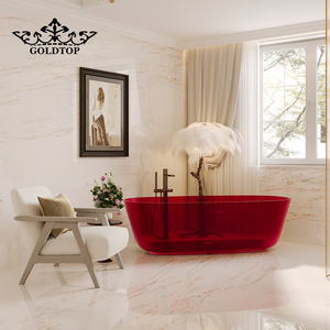 Goldtop Polished Thassos Rosso <b>Marble</b> Slabs Natural Stone Turkey for Indoor Use Vanity Top Bathroom Reception Desk Furniture - Product Image 6